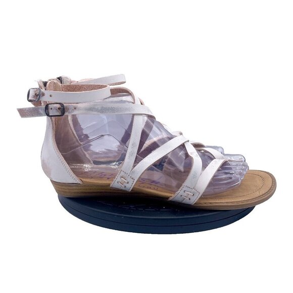 Blowfish Malibu Strappy Gladiator Flat Sandals Zip Back Women's Size 8.5 - Picture 1 of 9
